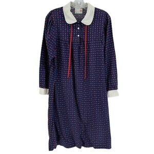 Vintage Cottagecore Prairie Disty Print Midi Dress Sz S Unbranded Blue Multi